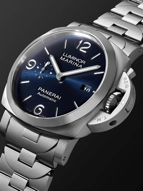 panerai esteel blue|panerai luminor 44mm.